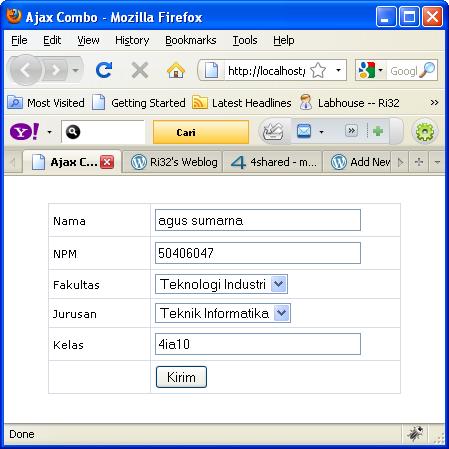 Membuat Combobox dengan AJAX  RI32's WEBLOG